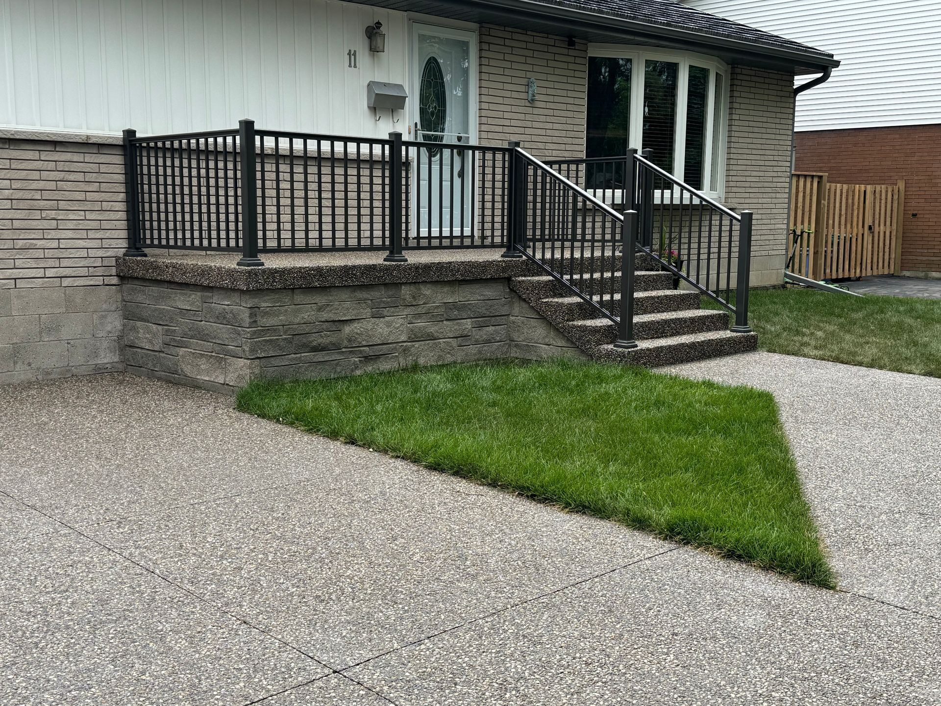 Exposed aggregate porch and driveway