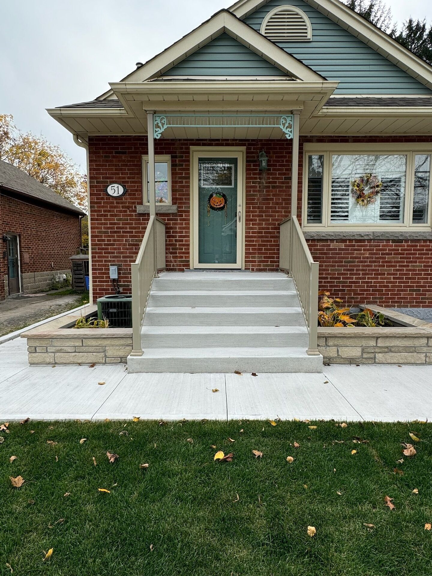 Front porch with stone skirting