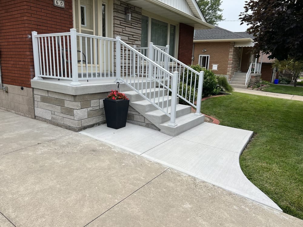 Concrete walkway and porch
