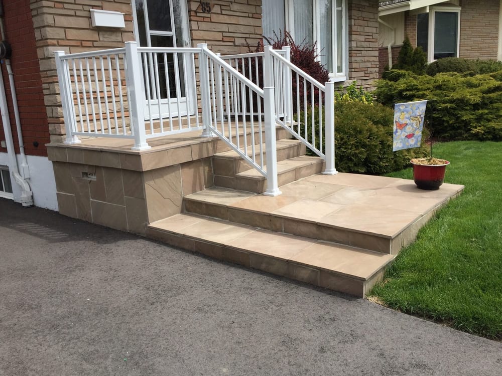 Flagstone porch and steps